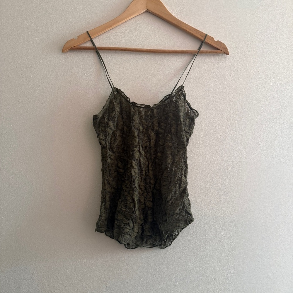 Free People Olive Lace Camisole